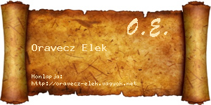 Oravecz Elek névjegykártya