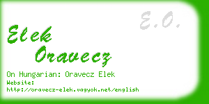 elek oravecz business card